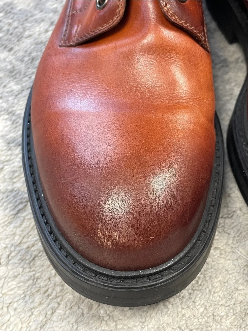 Magnanni Grayson Lace Up Combat Boots Distressed Cognac Brown Sz 7